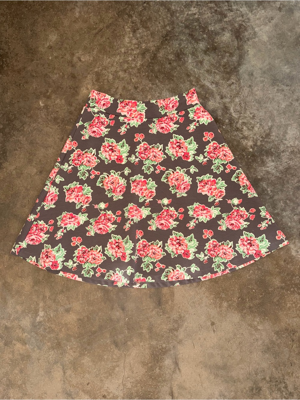 Matilda Jane Floral A-Line Skirt Brown Cottagecore Pockets Small